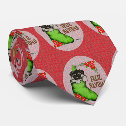 Cachorrito Feliz Navidad Krawatte (Gerollt)