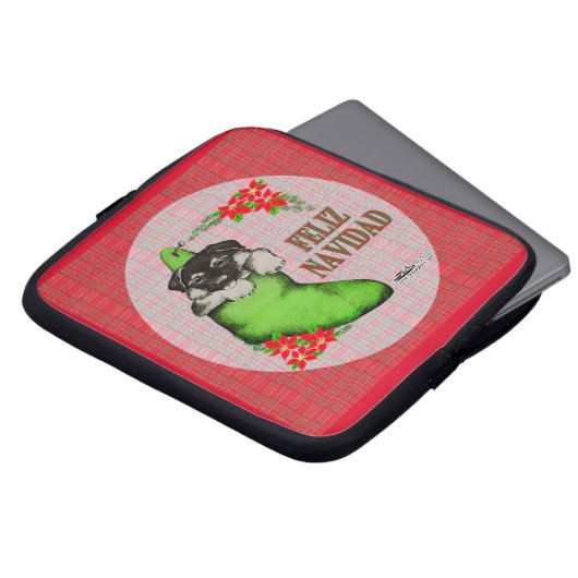 Cachorrito Feliz Navidad Laptopschutzhülle (Vorne Oben)