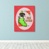 Cachorrito Feliz Navidad Leinwanddruck (Insitu (Holzboden))