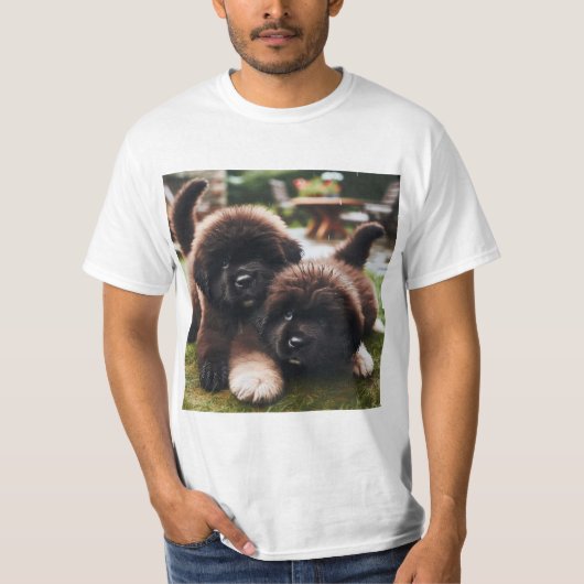 Cachorros de Terranova: Amor en Cada Patita T-Shirt (Vorderseite)