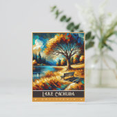 Cachuma-See, Kalifornien | Vintage Malerei Postkarte (Stehend Vorderseite)