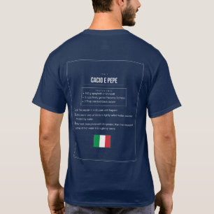Cacio e Pepe Rezept T-Shirt Italienisches Pasta-