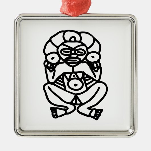 Cacique Taino Silbernes Ornament (Vorne)