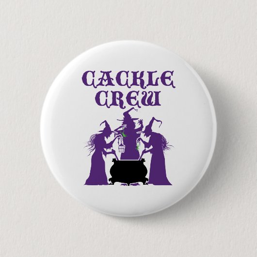 Cackle Crew Mittelalterliches Halloween Hexen Button (Vorderseite)