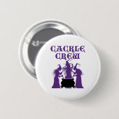 Cackle Crew Mittelalterliches Halloween Hexen Button (Vorne & Hinten)