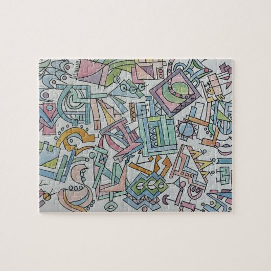 Cacophony-Whimsical Abstract Watercolor Art Puzzle (Horizontal)