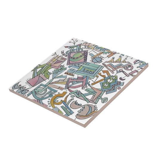 Cacophony-Whimsical Abstrakt Geometric Art Fliese (Seite)