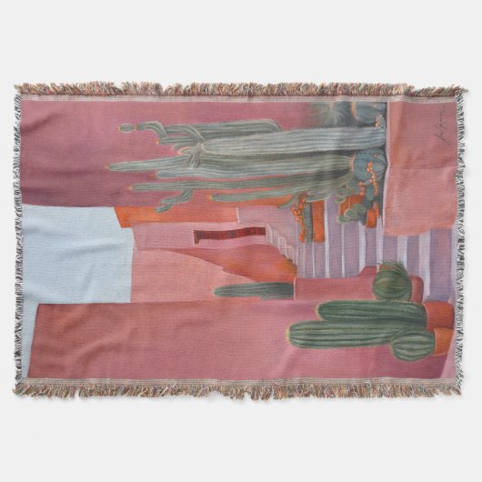 Cacti Ally | Art Throw Blanket | Original Painting Decke (Vorderseite)