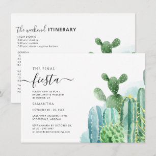 Cacti Bachelorette Wochenende Party mit Anreise Einladung