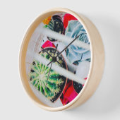Cacti & Birdcage Round Wall Clock Uhr (Winkel)