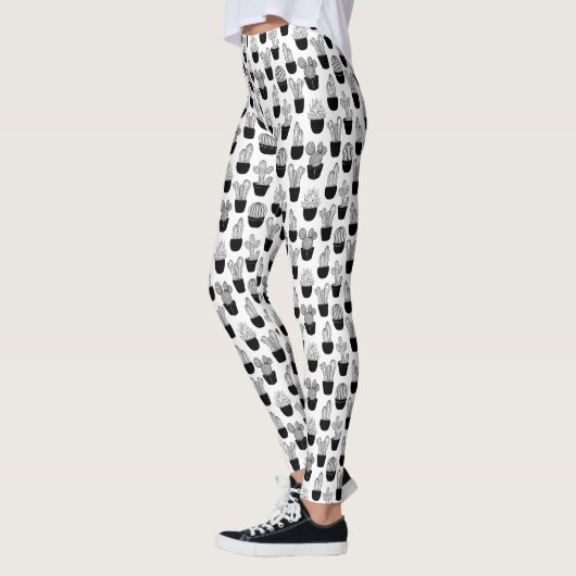 Cacti Black Line Art All-Over-Print-Leggings Leggings (Links)