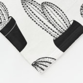 Cacti Black Line Art Large Patches Fleecedecke (Ecke)