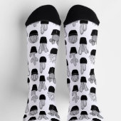 Cacti Black Line Art Large Patches Socken (Oben)