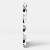 Cacti Black Line Art Pattern iPhone Hülle (Rechte Seite)