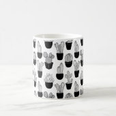 Cacti Black Line Art Pattern Kaffeetasse (Mittel)