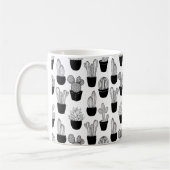 Cacti Black Line Art Pattern Kaffeetasse (Links)