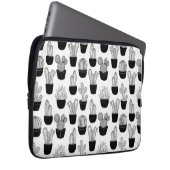 Cacti Black Line Art Pattern Laptopschutzhülle (Vorne Rechts)