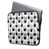 Cacti Black Line Art Pattern Laptopschutzhülle (Vorderseite Links)