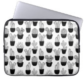Cacti Black Line Art Pattern Laptopschutzhülle (Vorderseite)