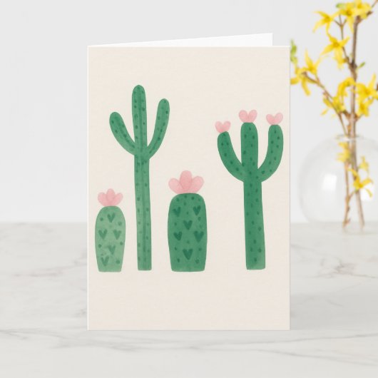 Cacti Blank Greeting Karte (Gelbe Blume)