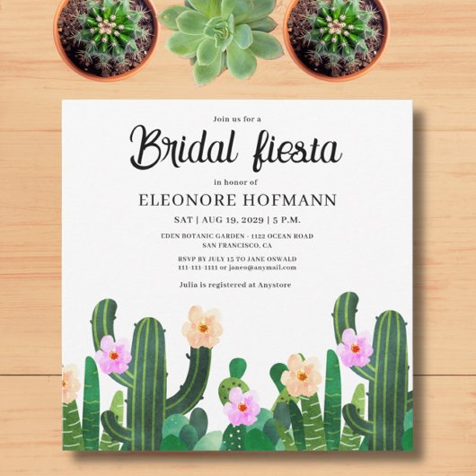 Cacti Blume Bridal Fiesta Einladung