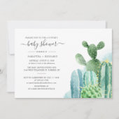 Cacti Botanical Succulent Couples Kinderdusche Einladung (Vorderseite)