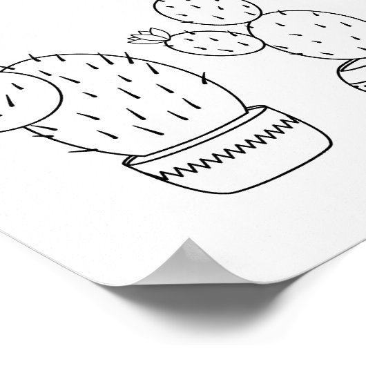 Cacti - Cactus Pflanze - Farbseiten Poster (Ecke)