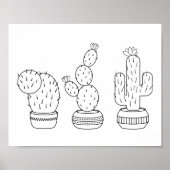 Cacti - Cactus Pflanze - Farbseiten Poster (Vorne)