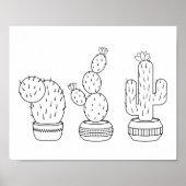 Cacti - Cactus Pflanze - Farbseiten Poster (Vorne)