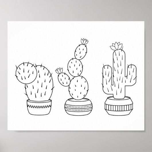 Cacti - Cactus Pflanze - Farbseiten Poster (Vorne)