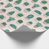 Cacti Cactus Sukkulent Pflanze Pattern Geschenkpapier (Ecke)