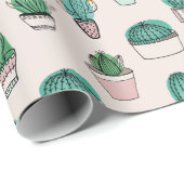 Cacti Cactus Sukkulent Pflanze Pattern Geschenkpapier (Rolleneckpunkt)