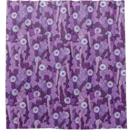 Cacti Camouflage, Blumenmuster Lila Violett Duschvorhang