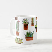 Cacti Charm: Aquarell Sukkulente Textur. Kaffeetasse (Vorderseite Links)