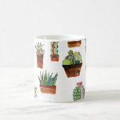 Cacti Charm: Aquarell Sukkulente Textur. Kaffeetasse (Mittel)