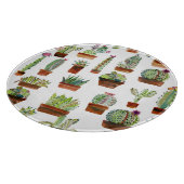 Cacti Charm: Aquarell Sukkulente Textur. Schneidebrett (Ecke)