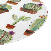 Cacti Charm: Aquarell Sukkulente Textur. Schneidebrett (Ecke)