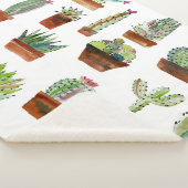 Cacti Charm: Aquarell Sukkulente Textur. Sherpadecke (3/4)
