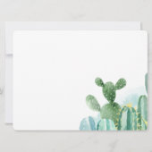 Cacti Couples Kinderdusche Sukkuläre Wasserfarbe Einladung (Rückseite)