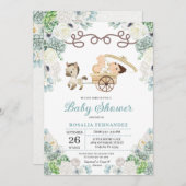 Cacti Floral Mexican Baby Boy Charro Babydusche Einladung (Vorne/Hinten)