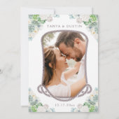 Cacti Floral Western Rustikaler Schädel Save the D Einladung (Rückseite)