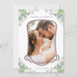 Cacti Floral Western Rustikaler Schädel Save the D Einladung