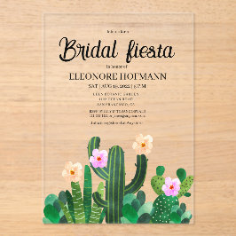 Cacti flowers Bridal Fiesta Acryleinladungen