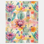 Cacti Garden in lebhaften Farben Fleecedecke (Vorderseite)