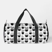 Cacti Line Art Muster Duffle Bag (Rückseite)