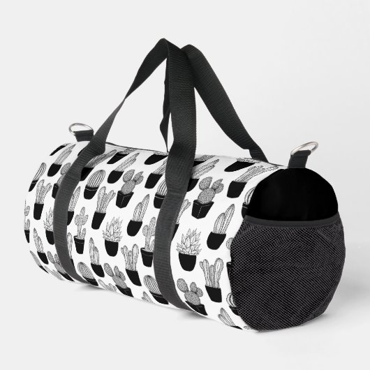 Cacti Line Art Muster Duffle Bag (Rechte Ecke)