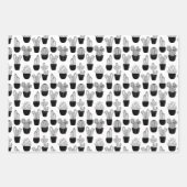 Cacti Line Art Muster Geschenkpapier Set (Vorderseite)