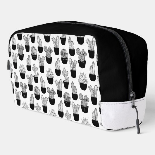 Cacti Line Art Muster Waschbeutel (Rechte Ecke)