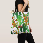 Cacti Lizards Aquarelldruck Tasche (Von Nahem)