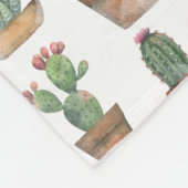 Cacti Muster botanische Illustration weiß Fleecedecke (Ecke)